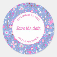 Botanique Bleu Fleur sauvage Floral Enregistrer la