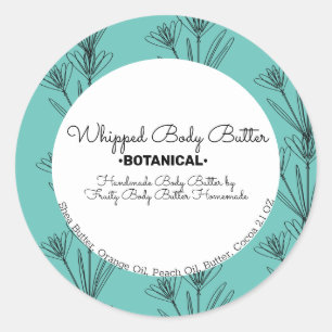 Sticker Rond Botanique Botanique Beurre Bain Marque Emballage