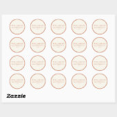 Sticker Rond Botanique Burnt Orange Mariage Adresse de retour (Feuille)
