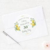 Sticker Rond Botanique Chic Jaune & Vert Floral 30e anniversair (Enveloppe)