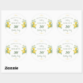 Sticker Rond Botanique Chic Jaune & Vert Floral 30e anniversair (Feuille)