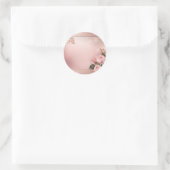 Sticker Rond Botanique d'or Rose floral (Sac)