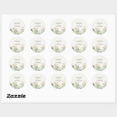 Sticker Rond Botanique Eucalyptus Vert Mariage personnalisé (Feuille)