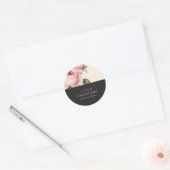 Sticker Rond Botanique | Mariage Vintage rose et gris (Enveloppe)