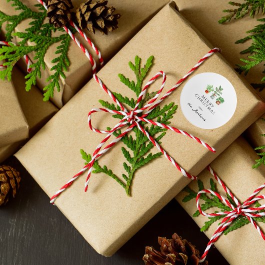 Sticker Rond Botanique minimaliste aquarelle verdure