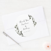 Sticker Rond Botanique Olive Branch Feuille Mariage italien (Enveloppe)