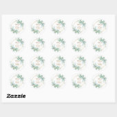 Sticker Rond Botanique Or Vert Personnaliser Pour Mariage (Feuille)
