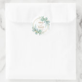 Sticker Rond Botanique Or Vert Personnaliser Pour Mariage (Sac)