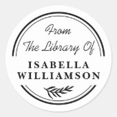 Sticker Rond Botanique ronde de la bibliothèque de plaques (Devant)