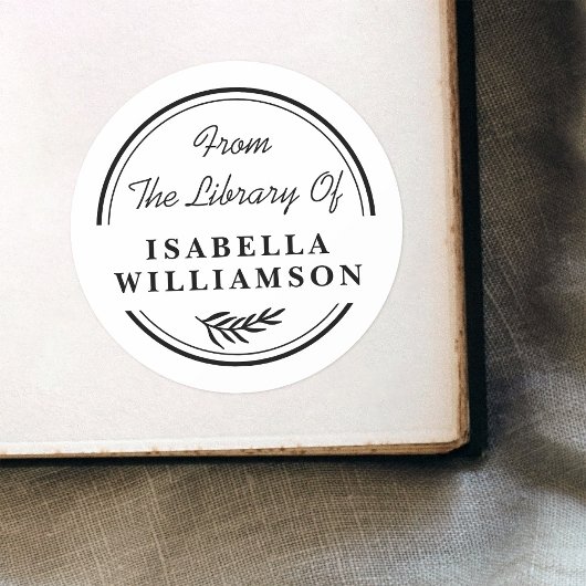 Sticker Rond Botanique ronde de la bibliothèque de plaques