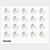 Sticker Rond Botanique tropicale Mele Kalikimaka | Personnalisé (Feuille)