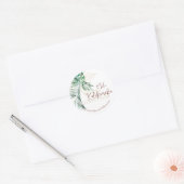 Sticker Rond Botanique tropicale Mele Kalikimaka | Personnalisé (Enveloppe)