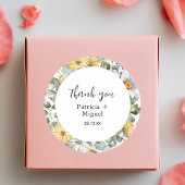 Sticker Rond Botanique Verdure Fleur sauvage Mariage Merci