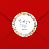 Sticker Rond Botanique Verdure Fleur sauvage Mariage Merci