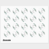 Sticker Rond Botanique Vert Feuille Mariage moderne (Feuille)
