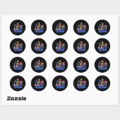 Sticker Rond Botte du drapeau américain Harris (Feuille)