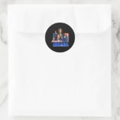 Sticker Rond Botte du drapeau américain Harris (Sac)
