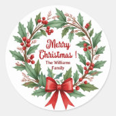 Sticker Rond Botte rouge de germes de baies d'hiver (Devant)