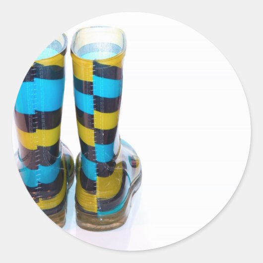 Sticker Rond Bottes arc-en-ciel (Devant)