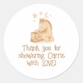 Sticker Rond Bottes de cowboy et Baby shower de poulain (Devant)