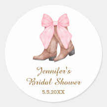 bottes de cowgirl pour douche de mariage avec nœud