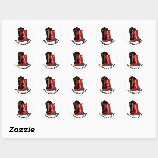Sticker Rond Bottes de danse carré (Feuille)