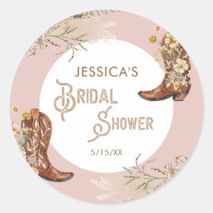 Sticker Rond Bottes de mariage florales aquarelles de campagne