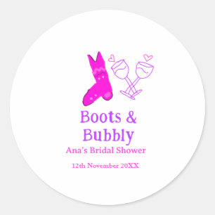 Sticker Rond Bottes et bouteille de champagne pétillant enterre