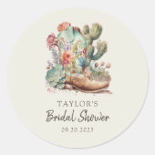 Sticker Rond Bottes et Bublly Shower de Mariage Occidental (Devant)