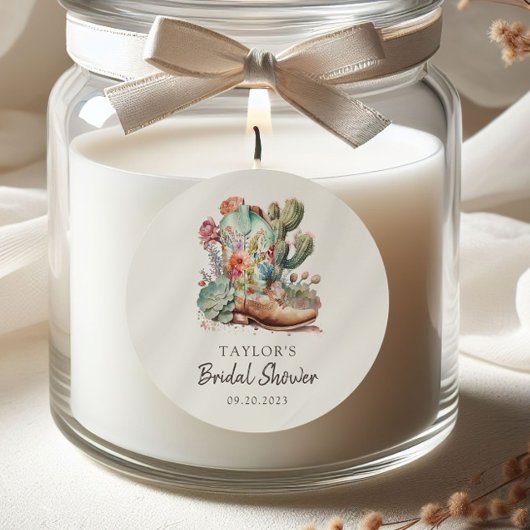 Sticker Rond Bottes et Bublly Shower Mariage Occidental