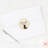 Sticker Rond Bottes et calligraphie sur le Merci beige (Enveloppe)