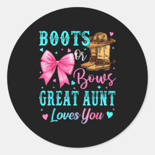 Sticker Rond Bottes ou arcs Grande tante t'aime Révélation du s