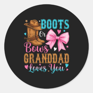 Sticker Rond Bottes Ou Bows Grand-père Vous Aime Genre Révéler