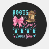 Sticker Rond Bottes Ou Bows Titi Vous Aime Genre Révéler Famill (Devant)