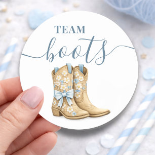 Sticker Rond Bottes ou Rubans Révélation du Sexe Équipe Bleue G