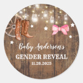 Sticker Rond Bottes ou vaches Révélation de genre (Devant)