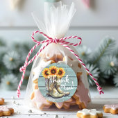 Sticker Rond Bottes rustiques de pays occidental tournesol Merc