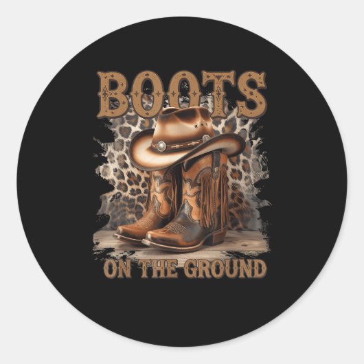 Sticker Rond Bottes Sur Le Terrain (Devant)