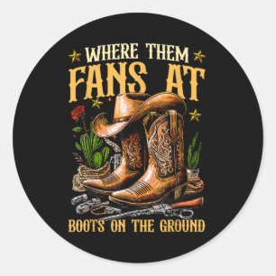 Sticker Rond Bottes Sur Le Terrain Où Ils Vont À
