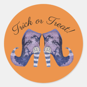 Sticker Rond Bottes Whimsical Halloween sorcières