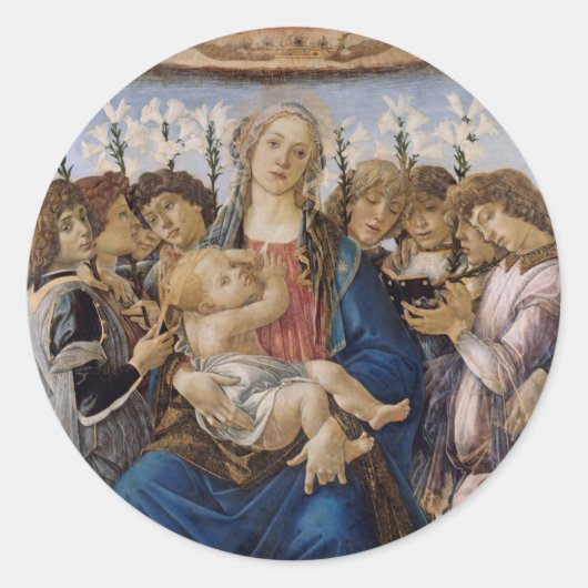 Sticker Rond Botticelli Madonna et son enfant (Devant)