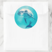 Sticker Rond Bottlenosed Dolphin Underwater (Sac)