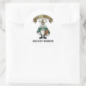 Sticker Rond Botto Ancient Wisdom Wizard Magic Potion Owl Retro (Sac)
