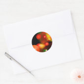 STICKER ROND BOUBLES DE FRACTAL NOIR ORANGE ROUGE JAUNE (Enveloppe)