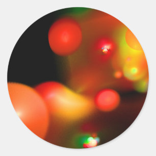STICKER ROND BOUBLES DE FRACTAL NOIR ORANGE ROUGE JAUNE