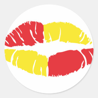 Sticker Rond bouche baiser espagnole