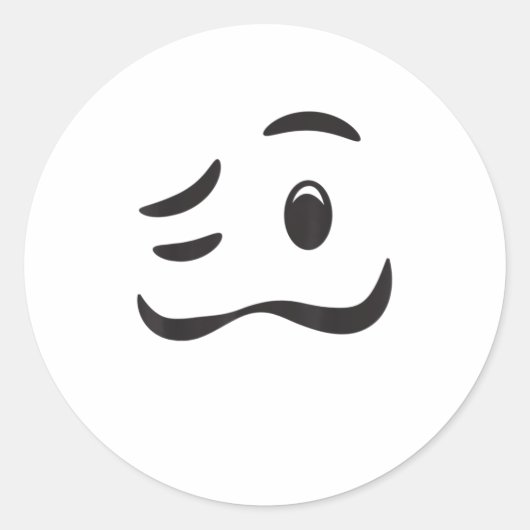 Sticker Rond Bouche Crumplée Drunk Face Woozy Halloween Em (Devant)