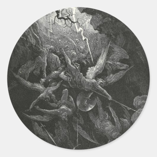 Sticker Rond Bouche De L'Enfer Par Gustave Dore (Devant)