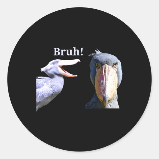 Sticker Rond Bouche de nomade Bruh Oiseau géant (Devant)