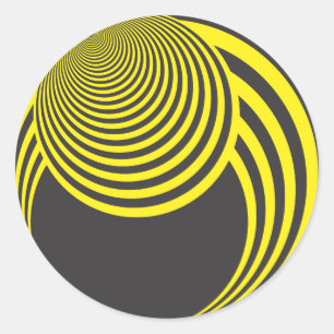 Sticker Rond Bouche et trou jaune et noir